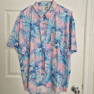 Vibrant Pink and Blue Men's Casual Shirt
